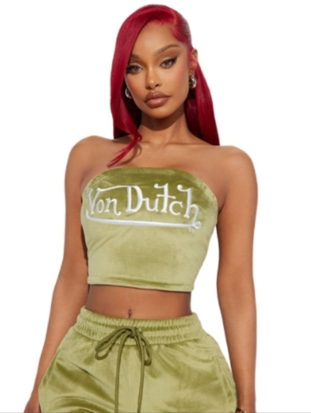 Von Dutch Velour Tube Top